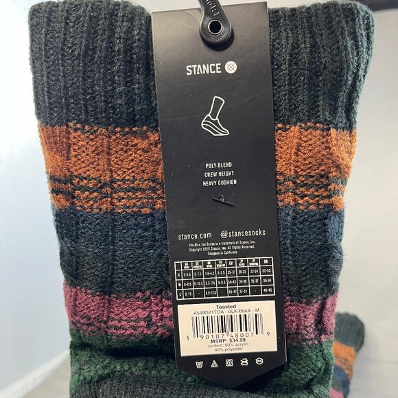 NWT STANCE Toasted Casual House Slipper Crew Socks Size Medium Lot of 2 Cozy - Picture 3 of 7